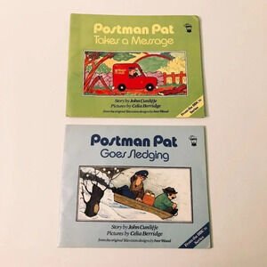 1980s Postman Pat BooksTakes a Message and Goes Sledging